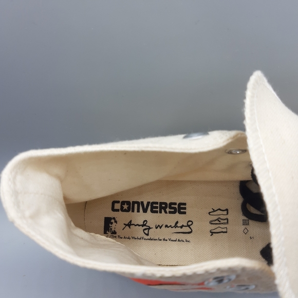 New Converse Andy Warhol Hi Top COW PRINT Pop Art - Picture 8 of 13